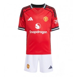 Manchester United Thuis tenue Kids 2025-26 Korte Mouw (+ Korte broeken)